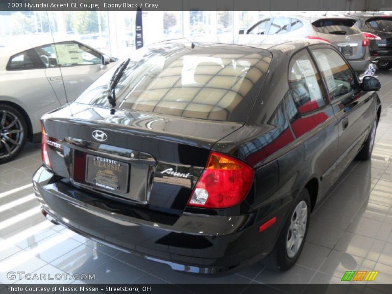 Ebony Black / Gray 2003 Hyundai Accent GL Coupe