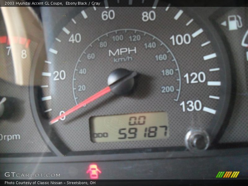 Ebony Black / Gray 2003 Hyundai Accent GL Coupe