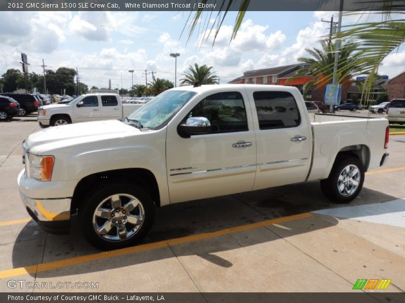 White Diamond Tricoat / Ebony 2012 GMC Sierra 1500 SLE Crew Cab