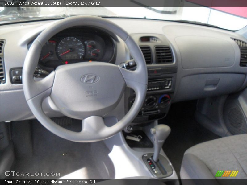 Ebony Black / Gray 2003 Hyundai Accent GL Coupe