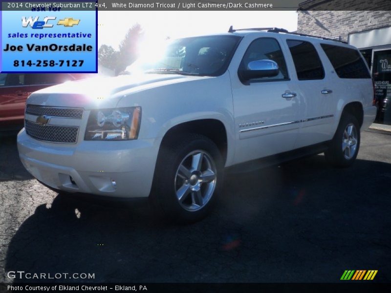 White Diamond Tricoat / Light Cashmere/Dark Cashmere 2014 Chevrolet Suburban LTZ 4x4