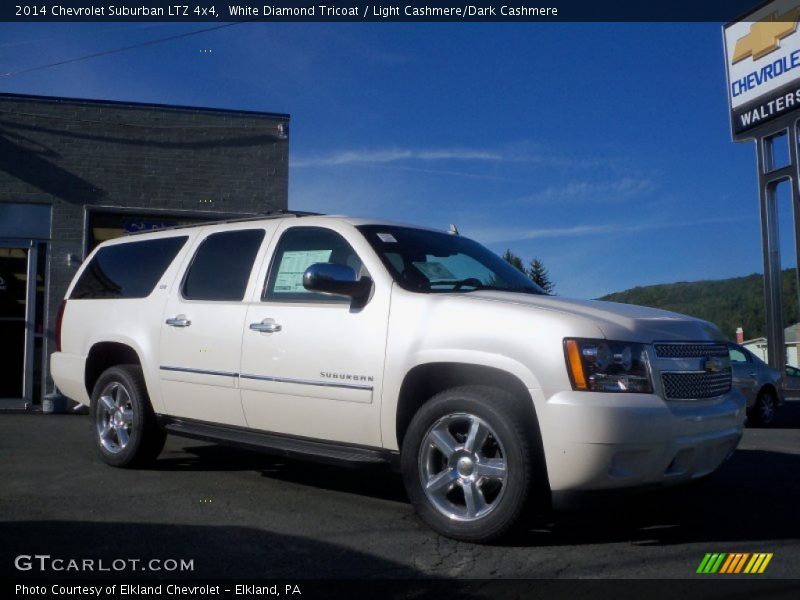 White Diamond Tricoat / Light Cashmere/Dark Cashmere 2014 Chevrolet Suburban LTZ 4x4