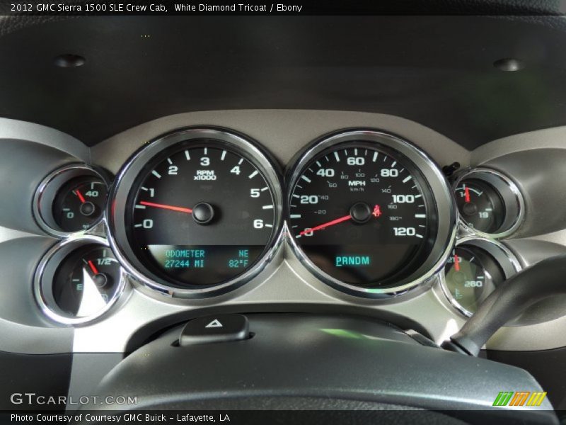 White Diamond Tricoat / Ebony 2012 GMC Sierra 1500 SLE Crew Cab
