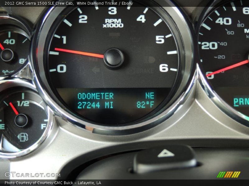 White Diamond Tricoat / Ebony 2012 GMC Sierra 1500 SLE Crew Cab