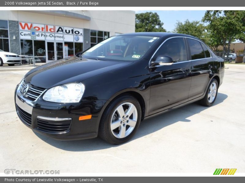 Black / Pure Beige 2008 Volkswagen Jetta SE Sedan