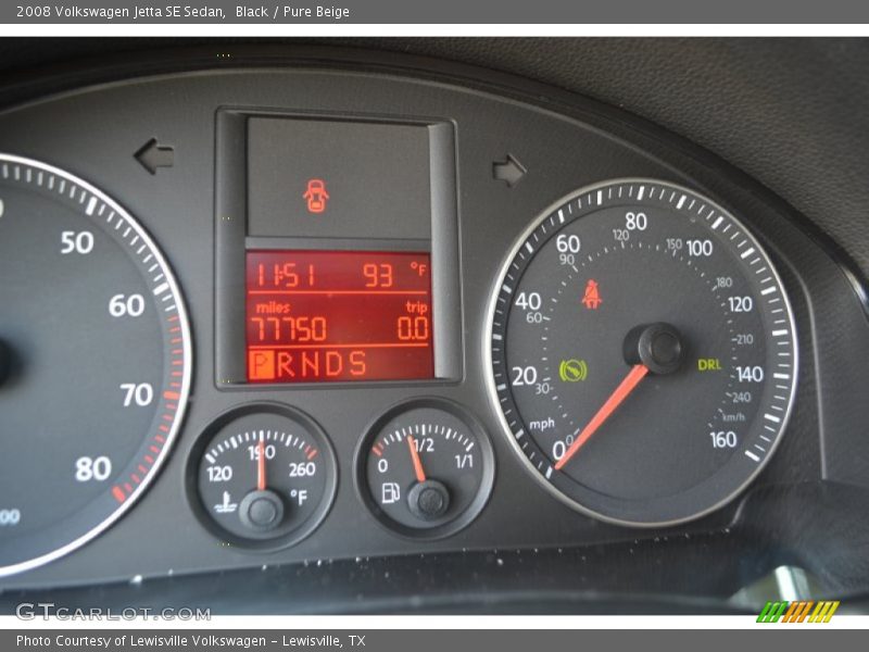 Black / Pure Beige 2008 Volkswagen Jetta SE Sedan