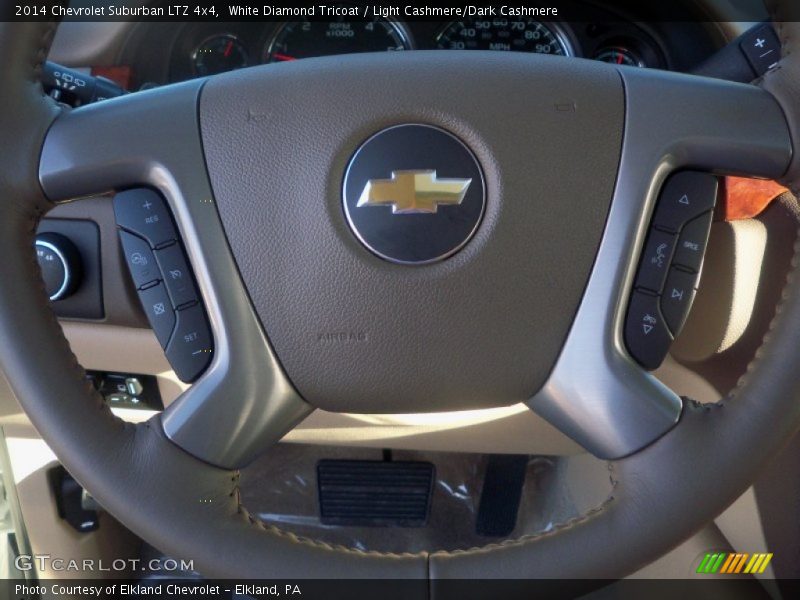 White Diamond Tricoat / Light Cashmere/Dark Cashmere 2014 Chevrolet Suburban LTZ 4x4