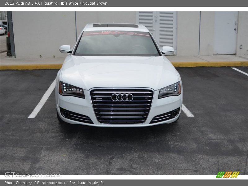 Ibis White / Nougat Brown 2013 Audi A8 L 4.0T quattro