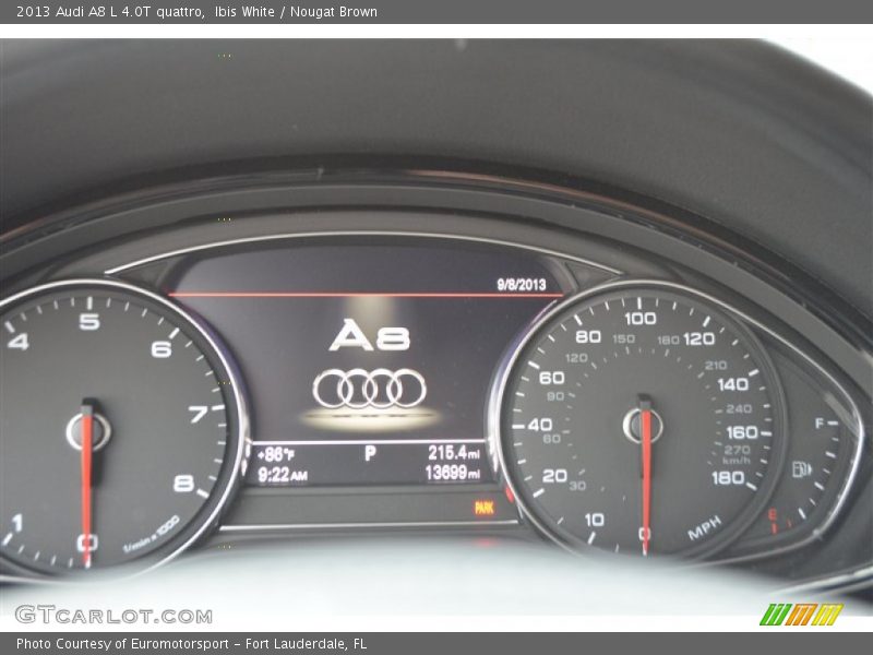 Ibis White / Nougat Brown 2013 Audi A8 L 4.0T quattro