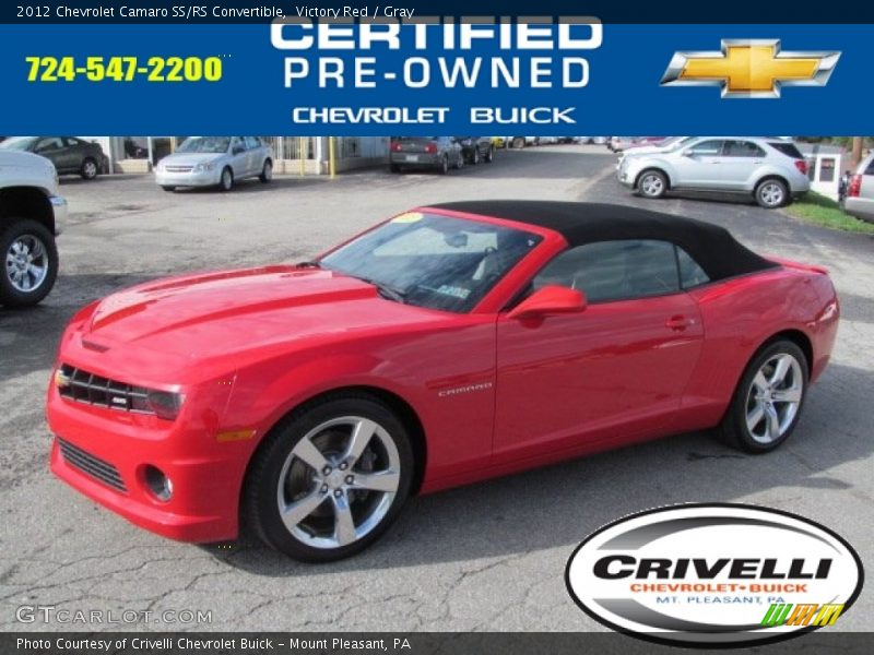 Victory Red / Gray 2012 Chevrolet Camaro SS/RS Convertible