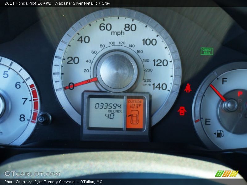 Alabaster Silver Metallic / Gray 2011 Honda Pilot EX 4WD
