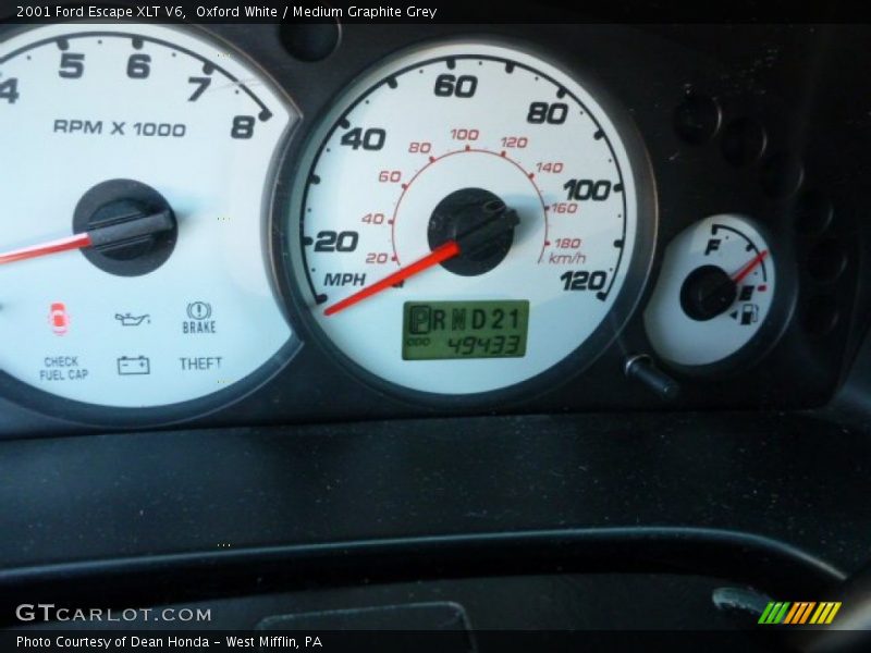 Oxford White / Medium Graphite Grey 2001 Ford Escape XLT V6