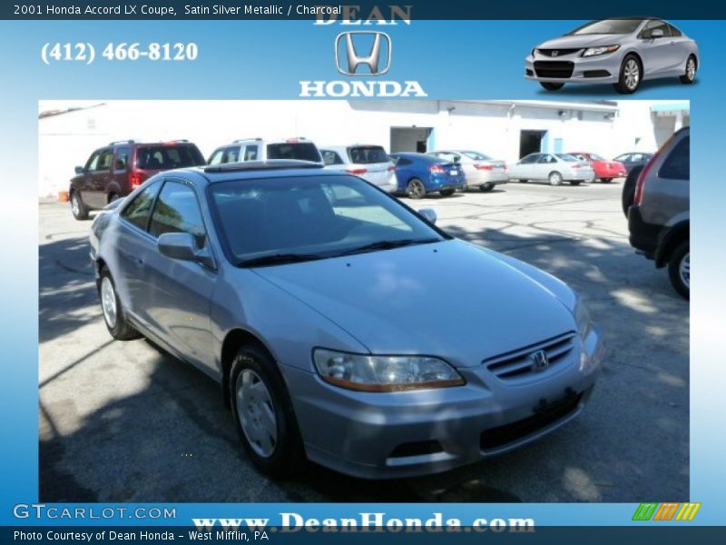 Satin Silver Metallic / Charcoal 2001 Honda Accord LX Coupe