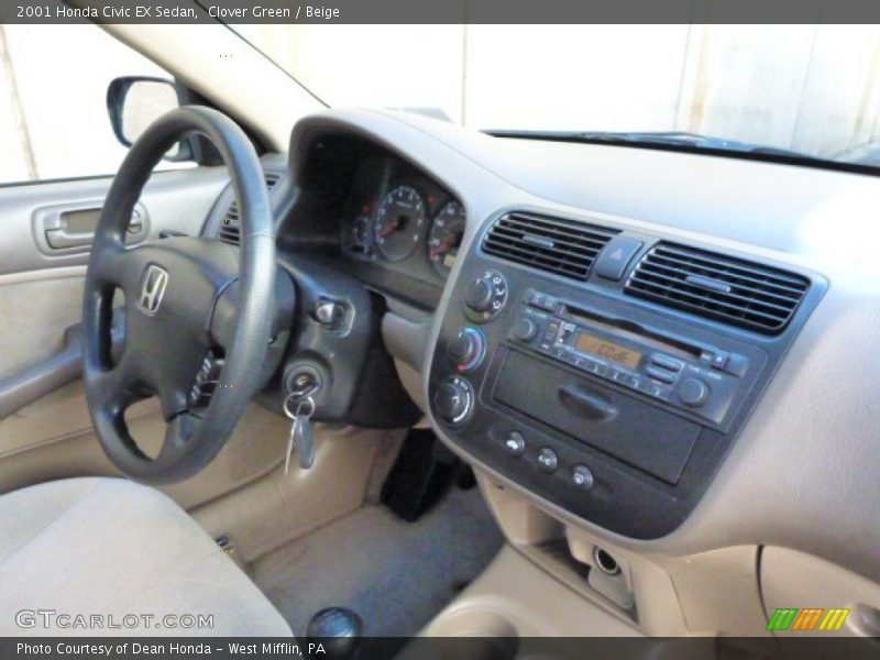 Clover Green / Beige 2001 Honda Civic EX Sedan
