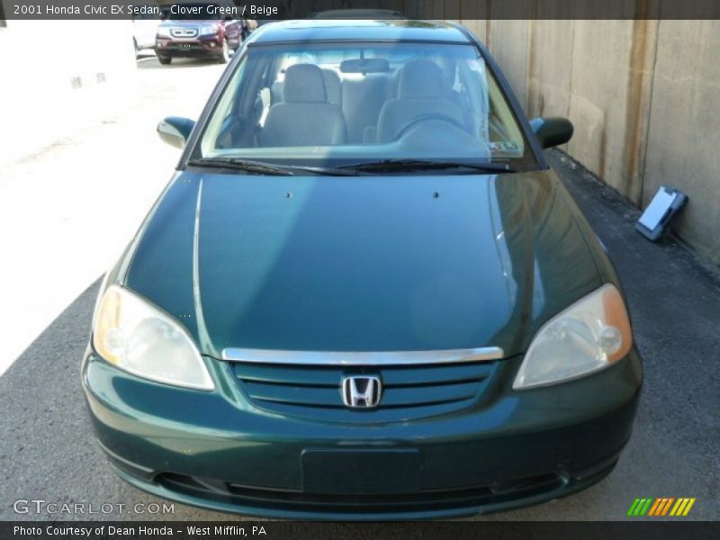 Clover Green / Beige 2001 Honda Civic EX Sedan
