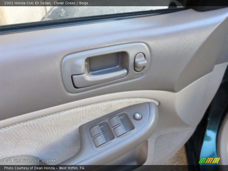 Clover Green / Beige 2001 Honda Civic EX Sedan