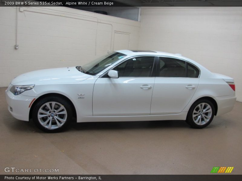 Alpine White / Cream Beige 2009 BMW 5 Series 535xi Sedan