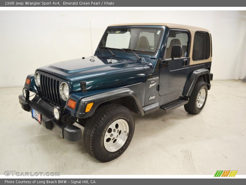 Emerald Green Pearl / Khaki 1998 Jeep Wrangler Sport 4x4