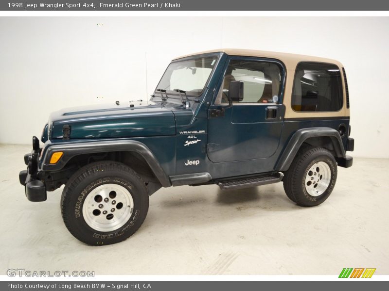 Emerald Green Pearl / Khaki 1998 Jeep Wrangler Sport 4x4