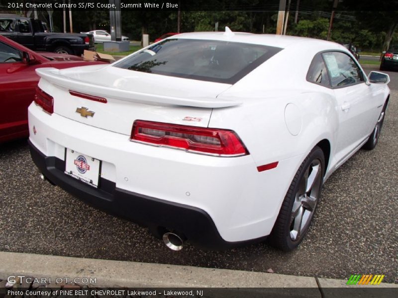 Summit White / Blue 2014 Chevrolet Camaro SS/RS Coupe