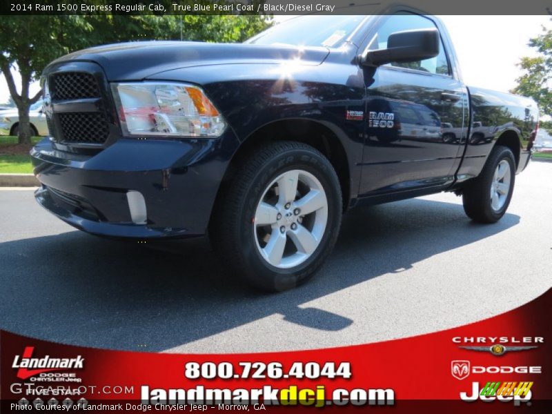 True Blue Pearl Coat / Black/Diesel Gray 2014 Ram 1500 Express Regular Cab