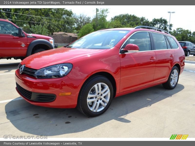 Tornado Red / Cornsilk Beige 2014 Volkswagen Jetta TDI SportWagen