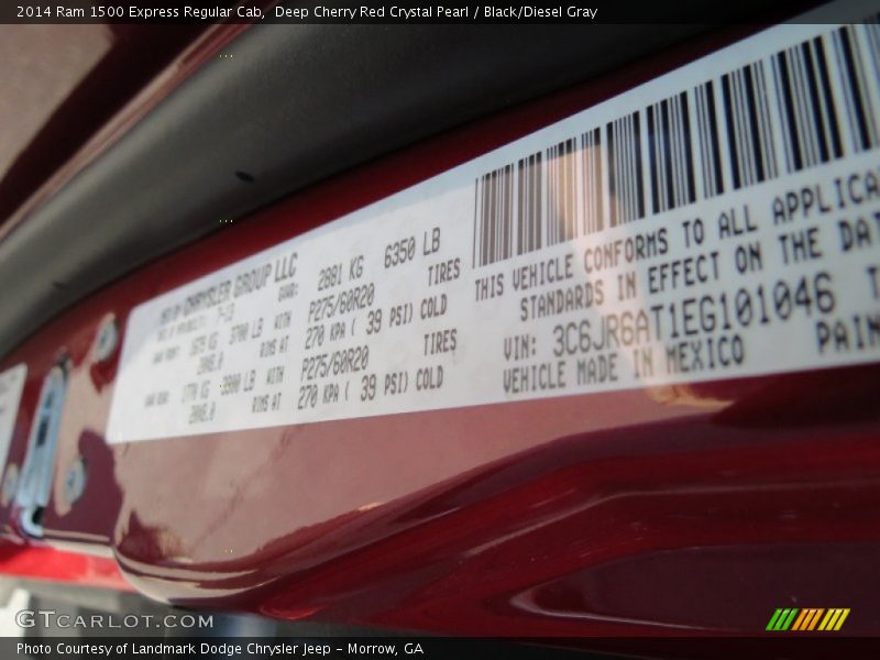 Deep Cherry Red Crystal Pearl / Black/Diesel Gray 2014 Ram 1500 Express Regular Cab