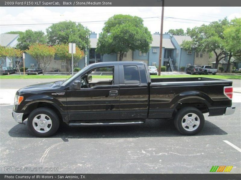 Black / Stone/Medium Stone 2009 Ford F150 XLT SuperCab