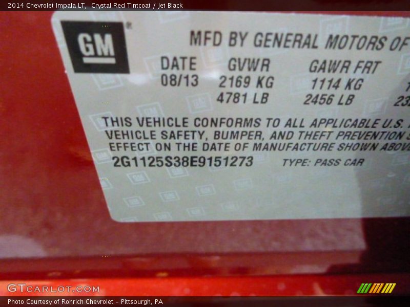 Crystal Red Tintcoat / Jet Black 2014 Chevrolet Impala LT