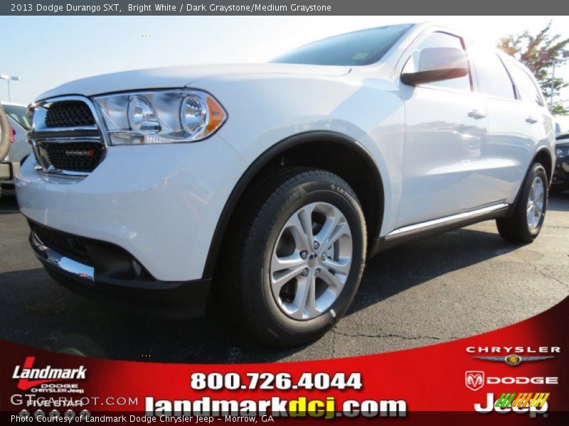 Bright White / Dark Graystone/Medium Graystone 2013 Dodge Durango SXT