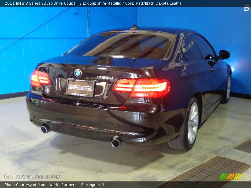 Black Sapphire Metallic / Coral Red/Black Dakota Leather 2011 BMW 3 Series 335i xDrive Coupe