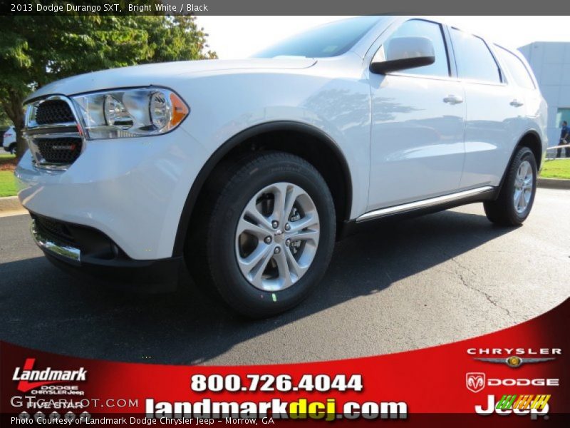 Bright White / Black 2013 Dodge Durango SXT