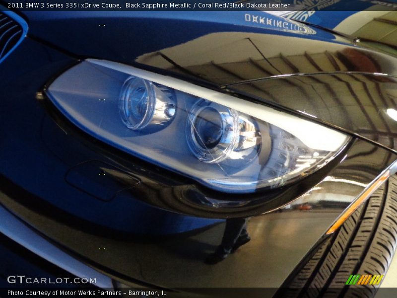 Black Sapphire Metallic / Coral Red/Black Dakota Leather 2011 BMW 3 Series 335i xDrive Coupe