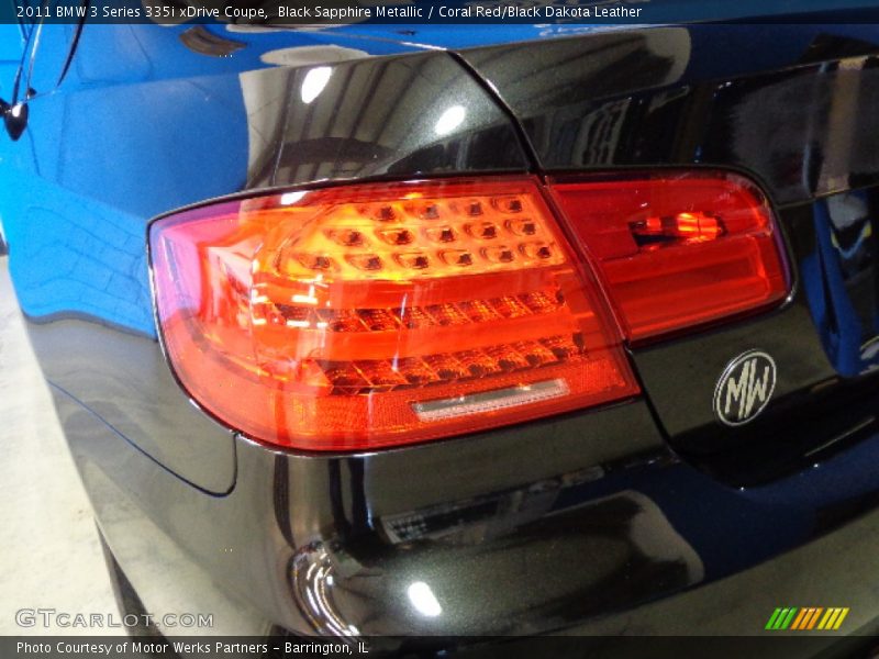 Black Sapphire Metallic / Coral Red/Black Dakota Leather 2011 BMW 3 Series 335i xDrive Coupe