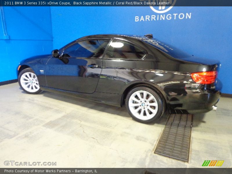 Black Sapphire Metallic / Coral Red/Black Dakota Leather 2011 BMW 3 Series 335i xDrive Coupe
