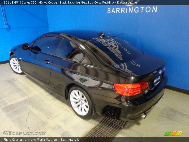 Black Sapphire Metallic / Coral Red/Black Dakota Leather 2011 BMW 3 Series 335i xDrive Coupe