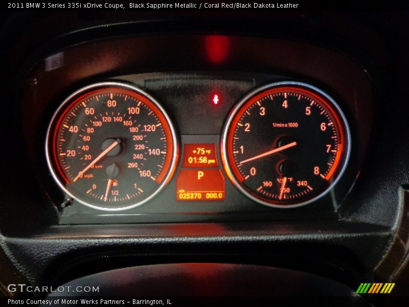 Black Sapphire Metallic / Coral Red/Black Dakota Leather 2011 BMW 3 Series 335i xDrive Coupe