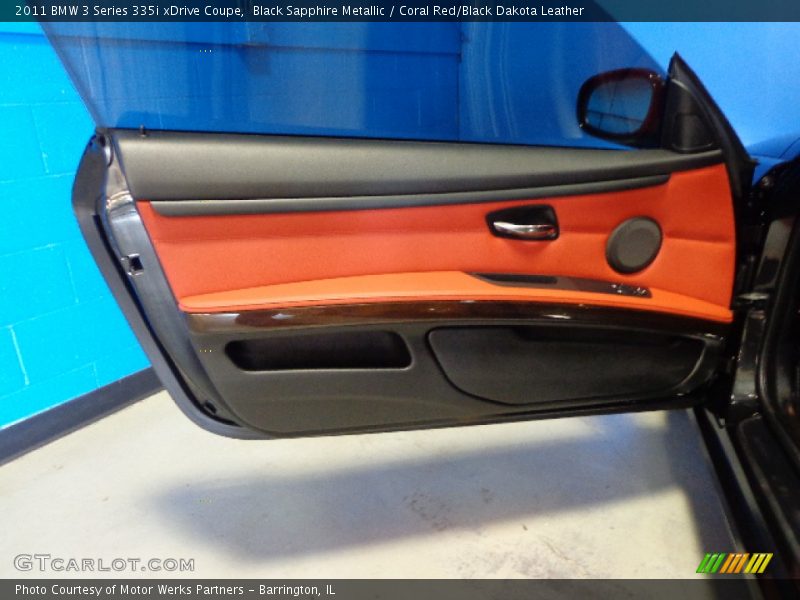 Black Sapphire Metallic / Coral Red/Black Dakota Leather 2011 BMW 3 Series 335i xDrive Coupe