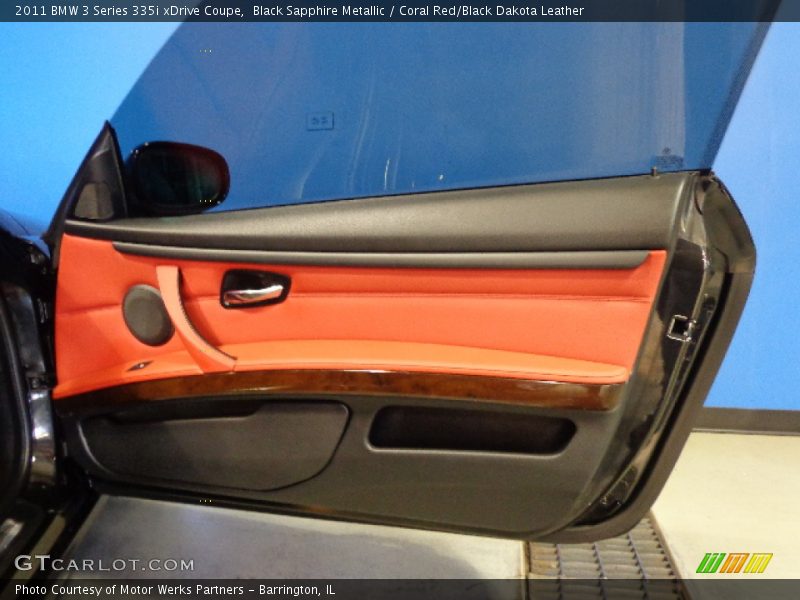 Black Sapphire Metallic / Coral Red/Black Dakota Leather 2011 BMW 3 Series 335i xDrive Coupe