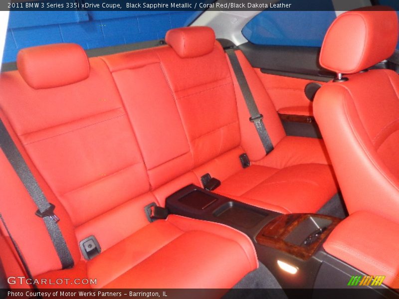 Black Sapphire Metallic / Coral Red/Black Dakota Leather 2011 BMW 3 Series 335i xDrive Coupe