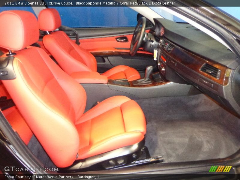 Black Sapphire Metallic / Coral Red/Black Dakota Leather 2011 BMW 3 Series 335i xDrive Coupe