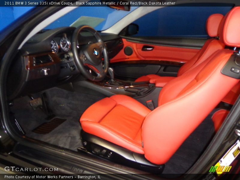 Black Sapphire Metallic / Coral Red/Black Dakota Leather 2011 BMW 3 Series 335i xDrive Coupe
