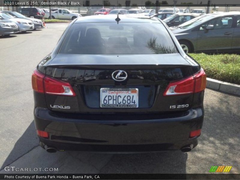 Obsidian Black / Black 2010 Lexus IS 250