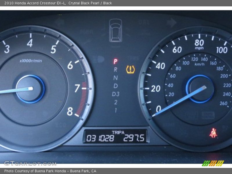 Crystal Black Pearl / Black 2010 Honda Accord Crosstour EX-L