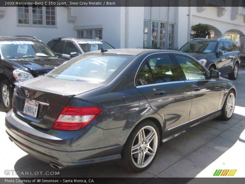 Steel Grey Metallic / Black 2009 Mercedes-Benz C 350 Sport
