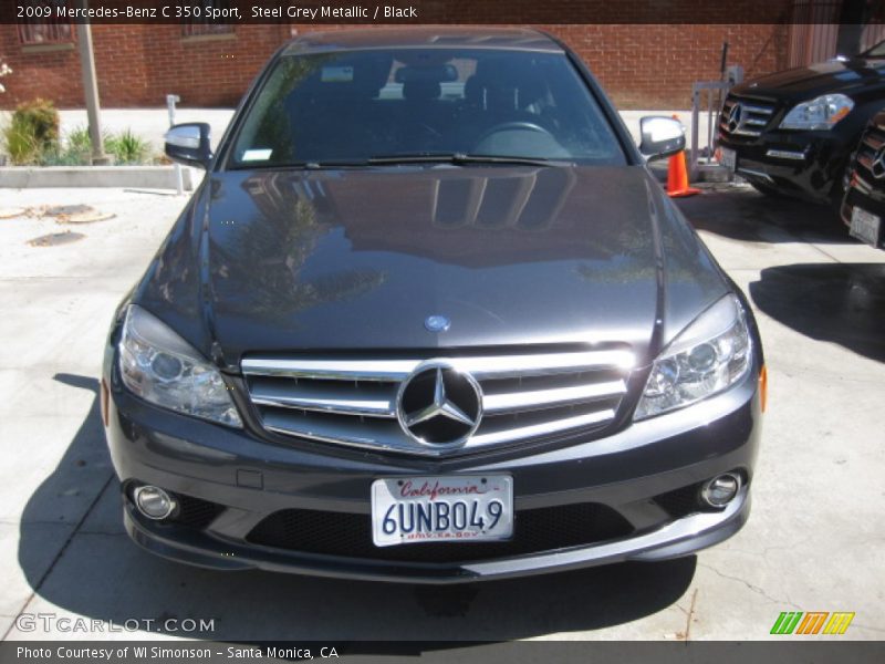 Steel Grey Metallic / Black 2009 Mercedes-Benz C 350 Sport