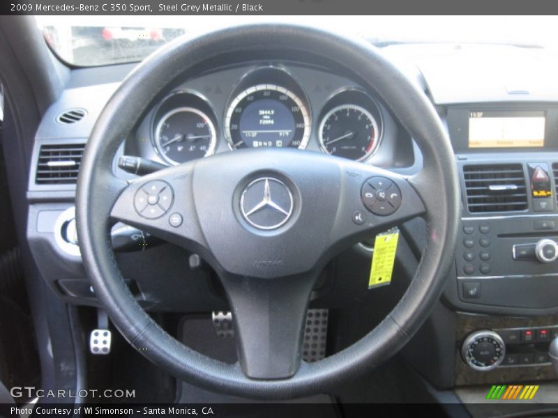 Steel Grey Metallic / Black 2009 Mercedes-Benz C 350 Sport