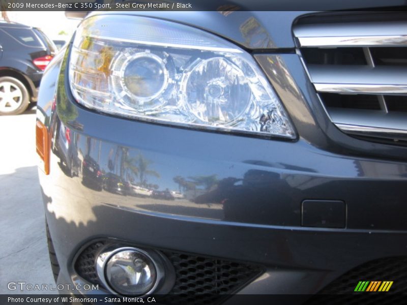 Steel Grey Metallic / Black 2009 Mercedes-Benz C 350 Sport
