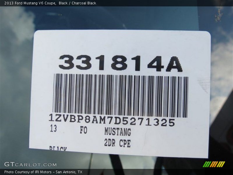 Black / Charcoal Black 2013 Ford Mustang V6 Coupe