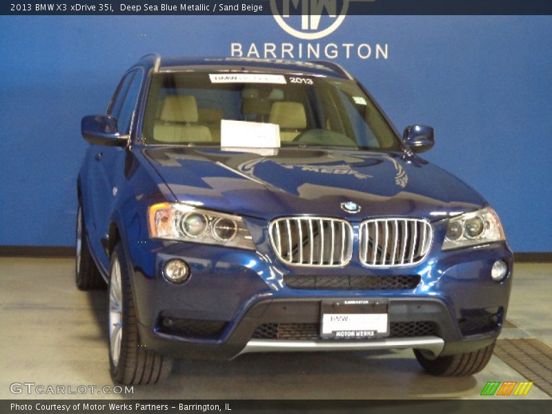Deep Sea Blue Metallic / Sand Beige 2013 BMW X3 xDrive 35i